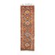 1970s Vintage Turkish Hand-Knotted Wool Cotton Orange Runner Rug 104x338