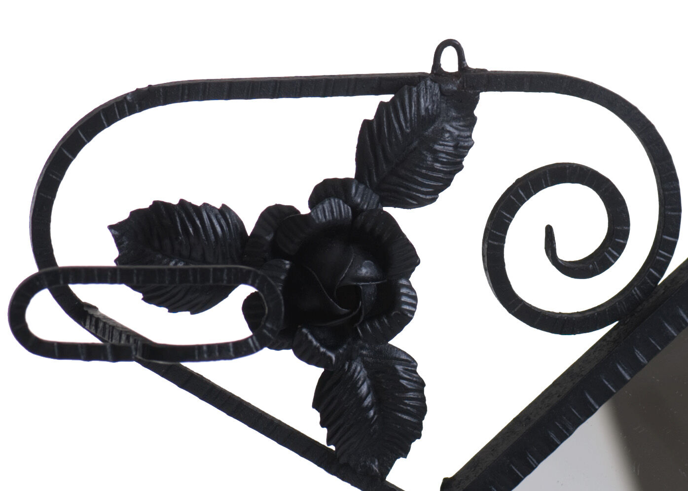 Art Deco coat rack in hammered iron at 5 pads with 30s mirror