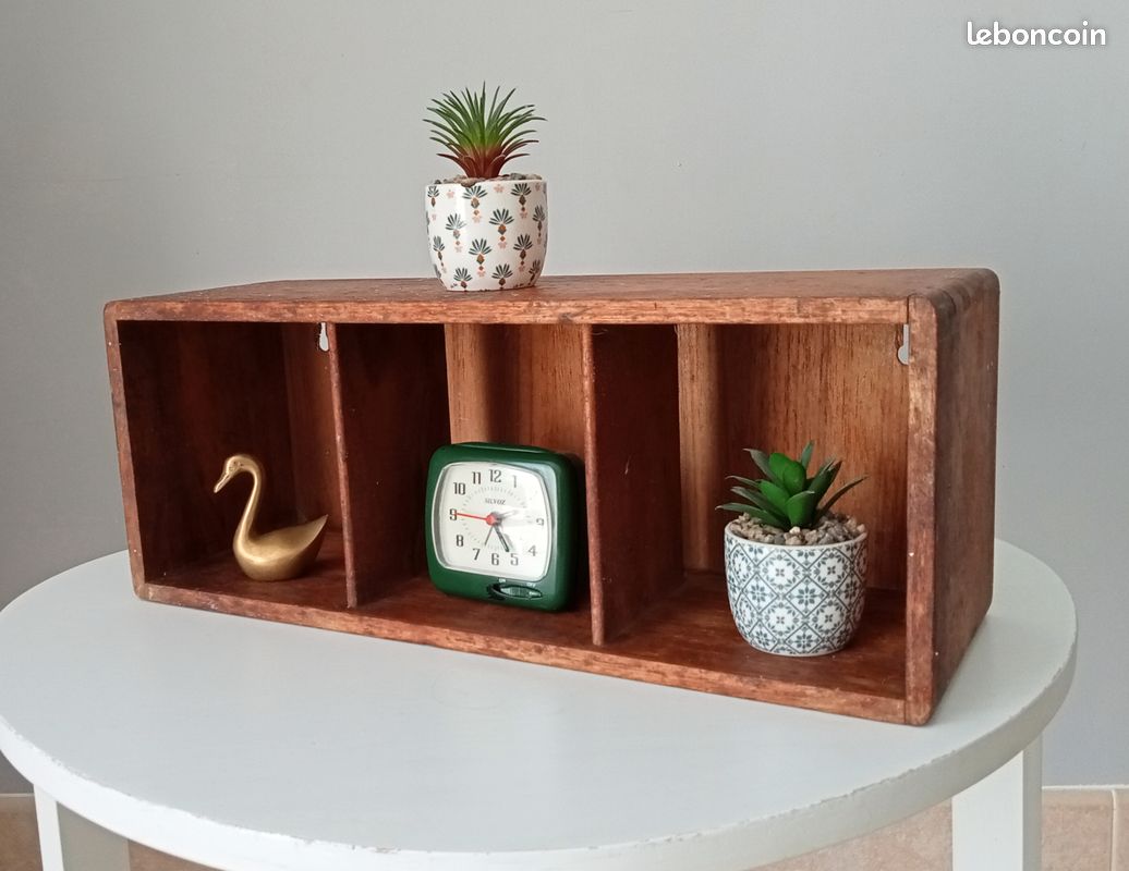 Vintage teak wall shelf