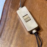 Table lamp in wood and fabric with switch