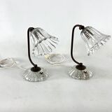 Art Deco, pair of Murano Glass table lamps, taly 1940s