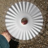 Pendant lampshade in white vintage serrated opaline