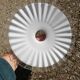 Pendant lampshade in white vintage serrated opaline