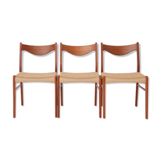 Set 3 Chairs Arne Wahl Iversen for Glyngøre Stolefabrik 1960s