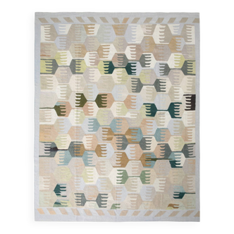 Geometric Multicolor Vintage Kilim Rug, 270x352Cm