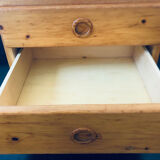 Bedside table assigned to Charlotte Perriand for Les Arcs, in pine, circa 1960.