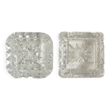 Pair of crystal ashtrays