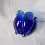 Vase en verre bleu
