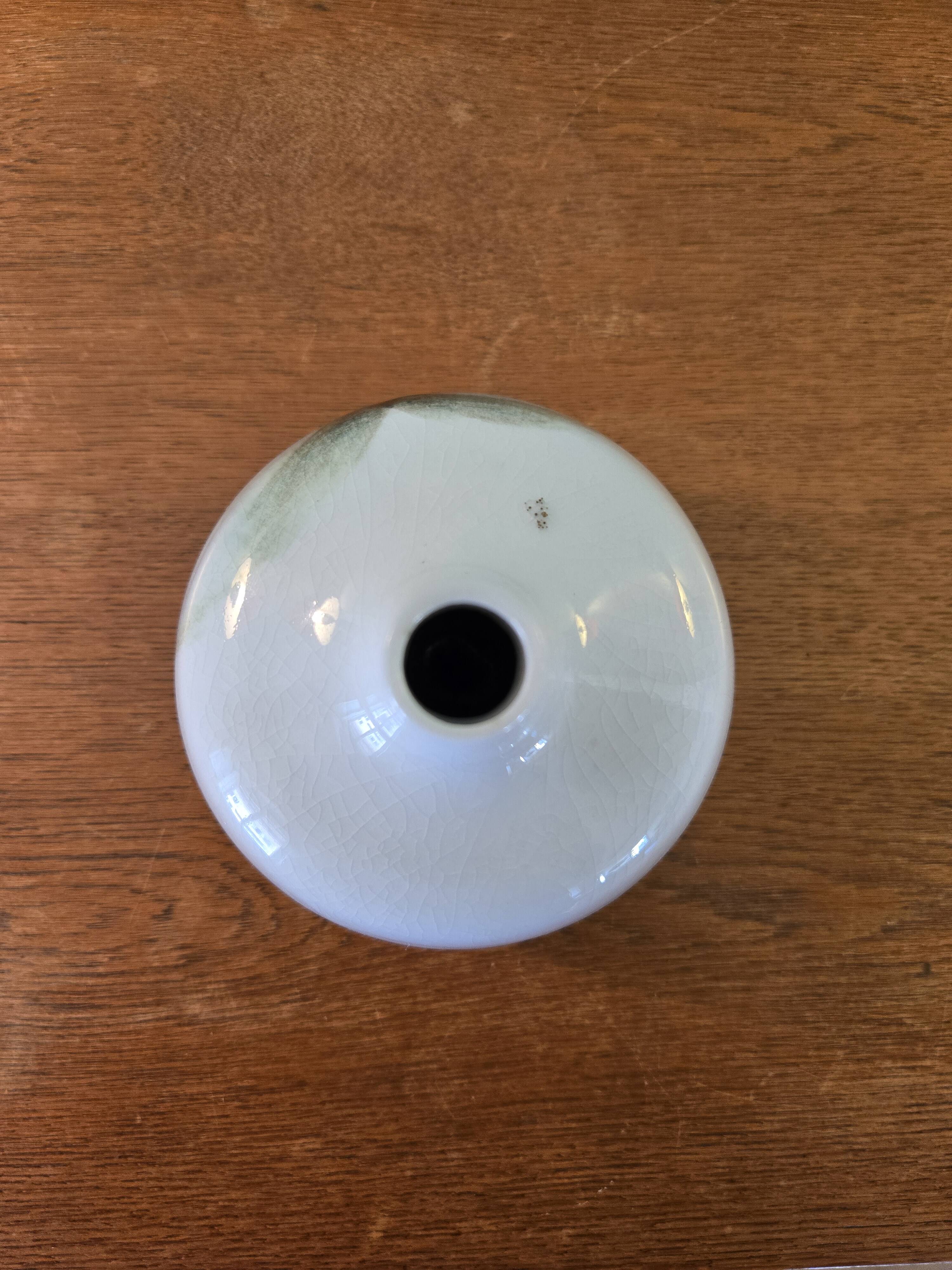 Ceramic spinning top vase signed Pierre Devie 1977