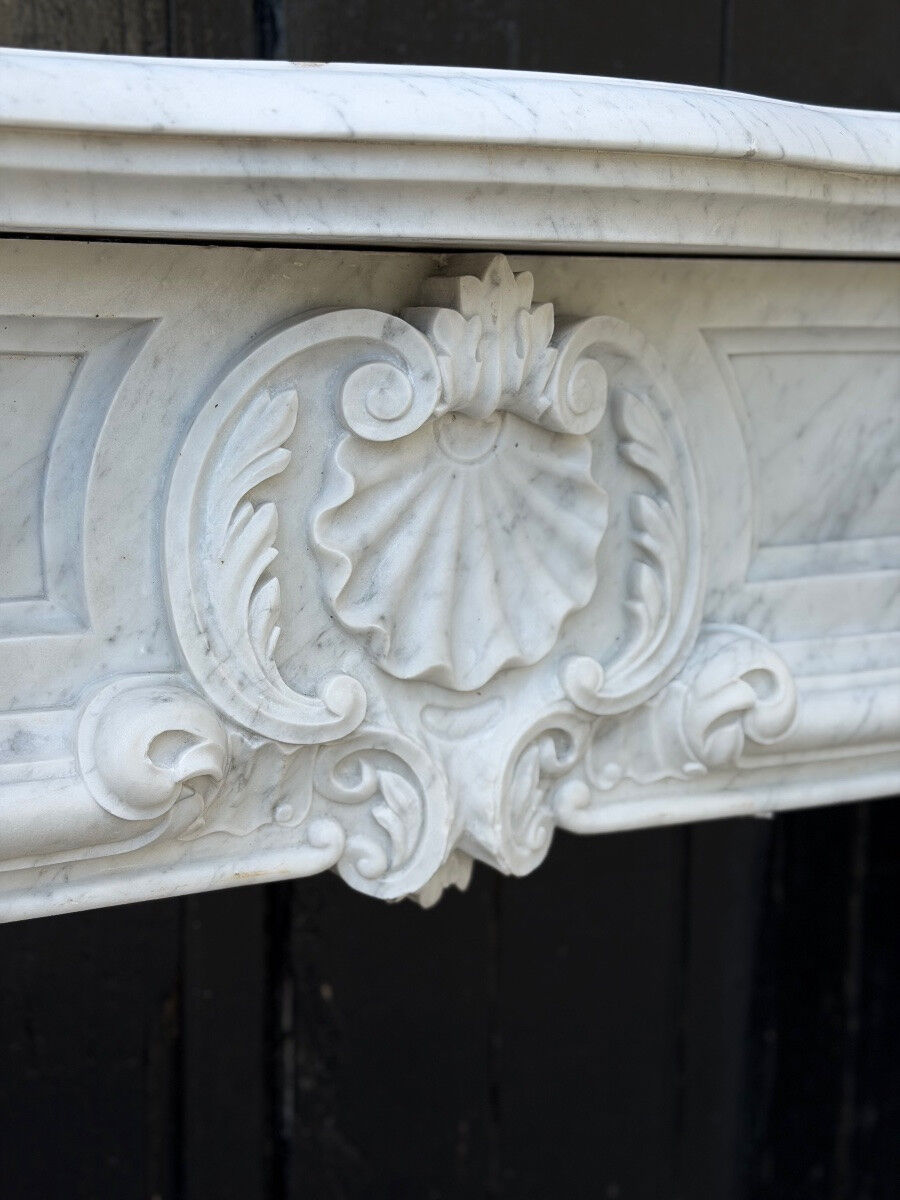 Napoleon III fireplace in Carrara marble circa 1880