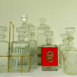 Set of 8 glass decanter crystal
