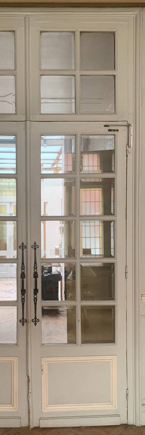 Double separation doors with transom and beveled glass 20th century