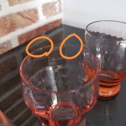 5 verres dépareillées rose vintage