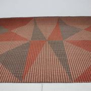 XL midcentury bouclé abstract design geometric rug / carpet, 1950s