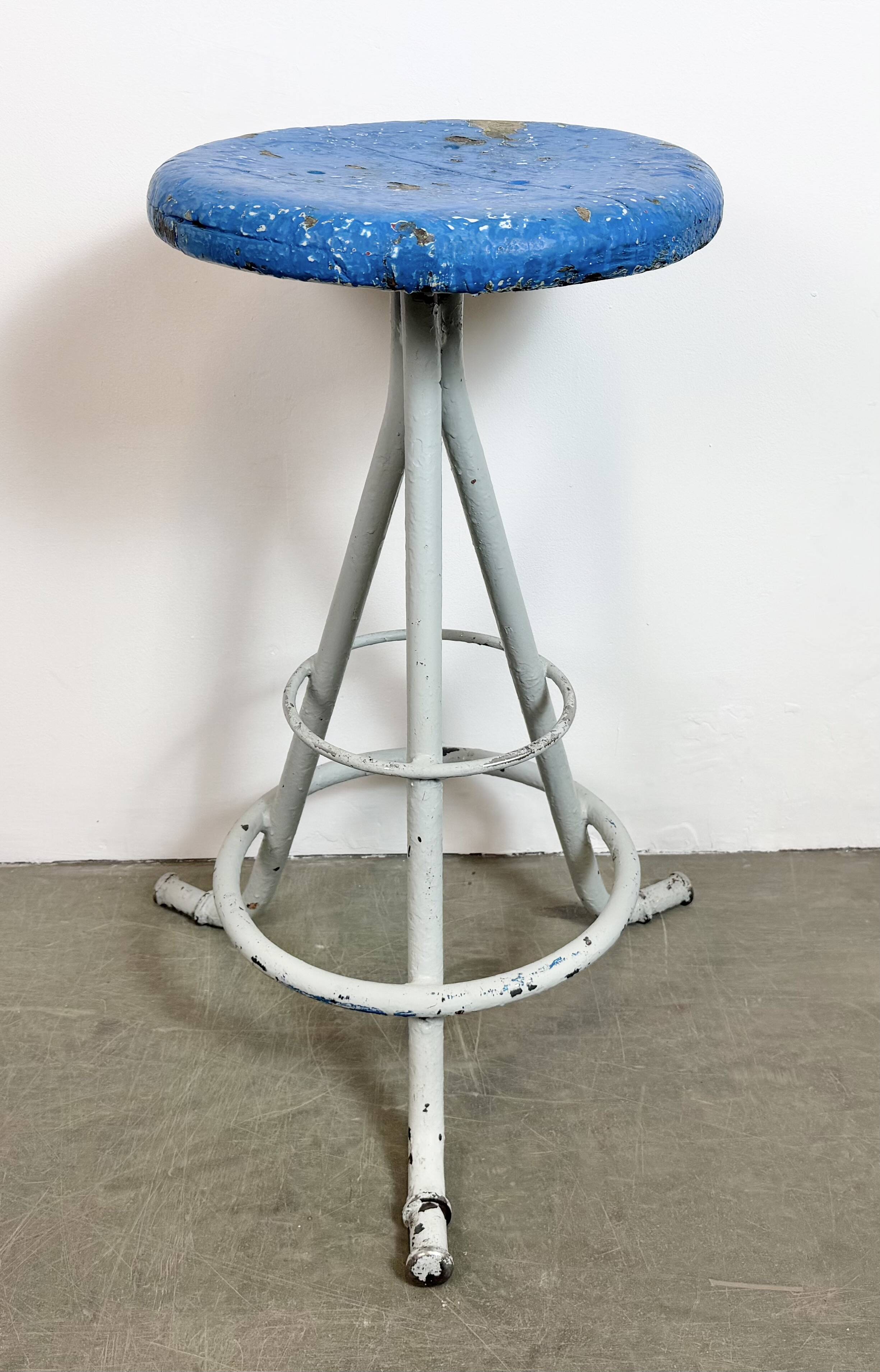 Grey Industrial Workshop Stool, 1960s