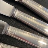 Set of 24 silver metal knives art deco