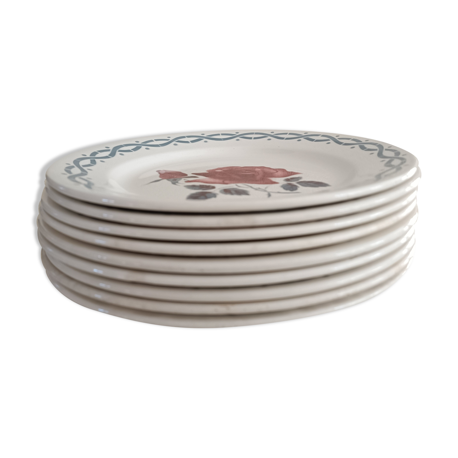 9 plates earth of iron Digoin Sarreguemines