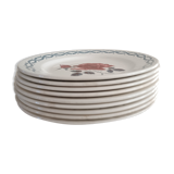 9 plates earth of iron Digoin Sarreguemines