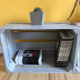 Lacquered gray wooden box furniture H60 x L39 x D31