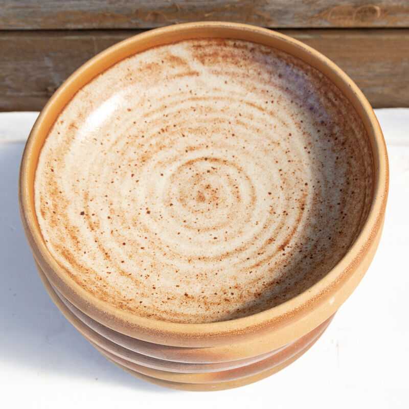 5 hollow stoneware plates Roger Jacques Saint Amand