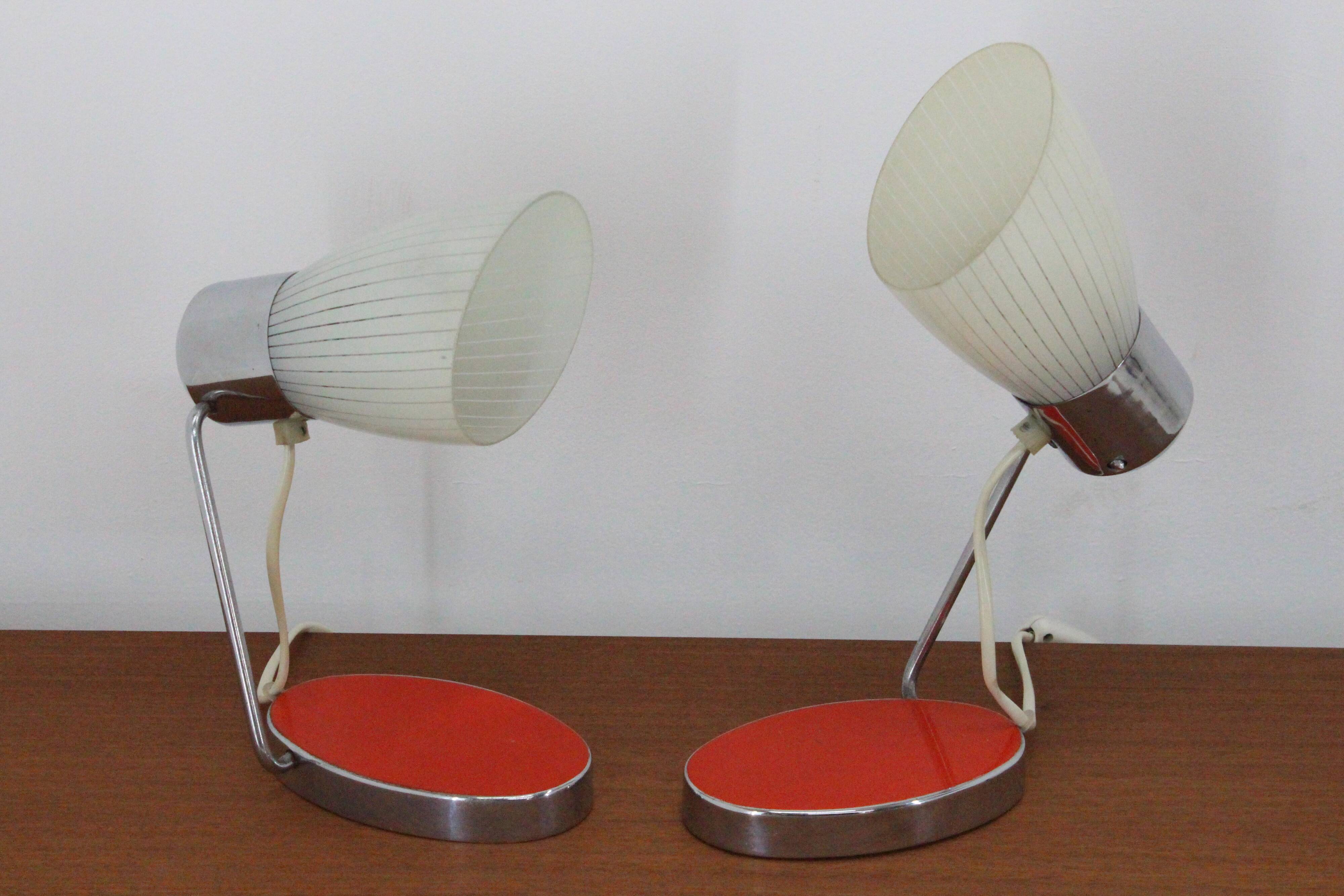 Pair of mid-century table lamps by Drupol 1960