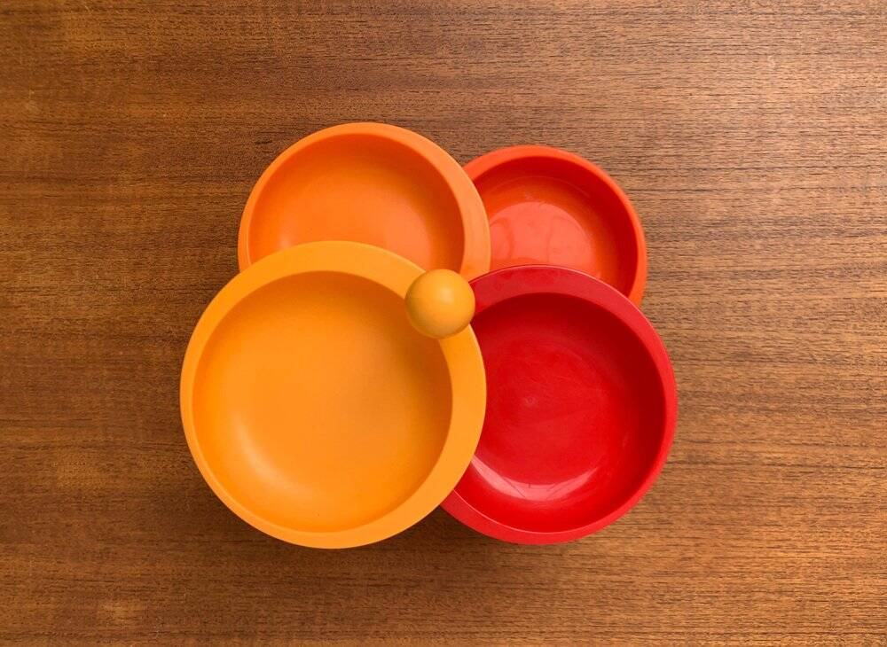 Extendable space-age pivoting bowls from the mid-century by Emsa, 1960s, set of 2.