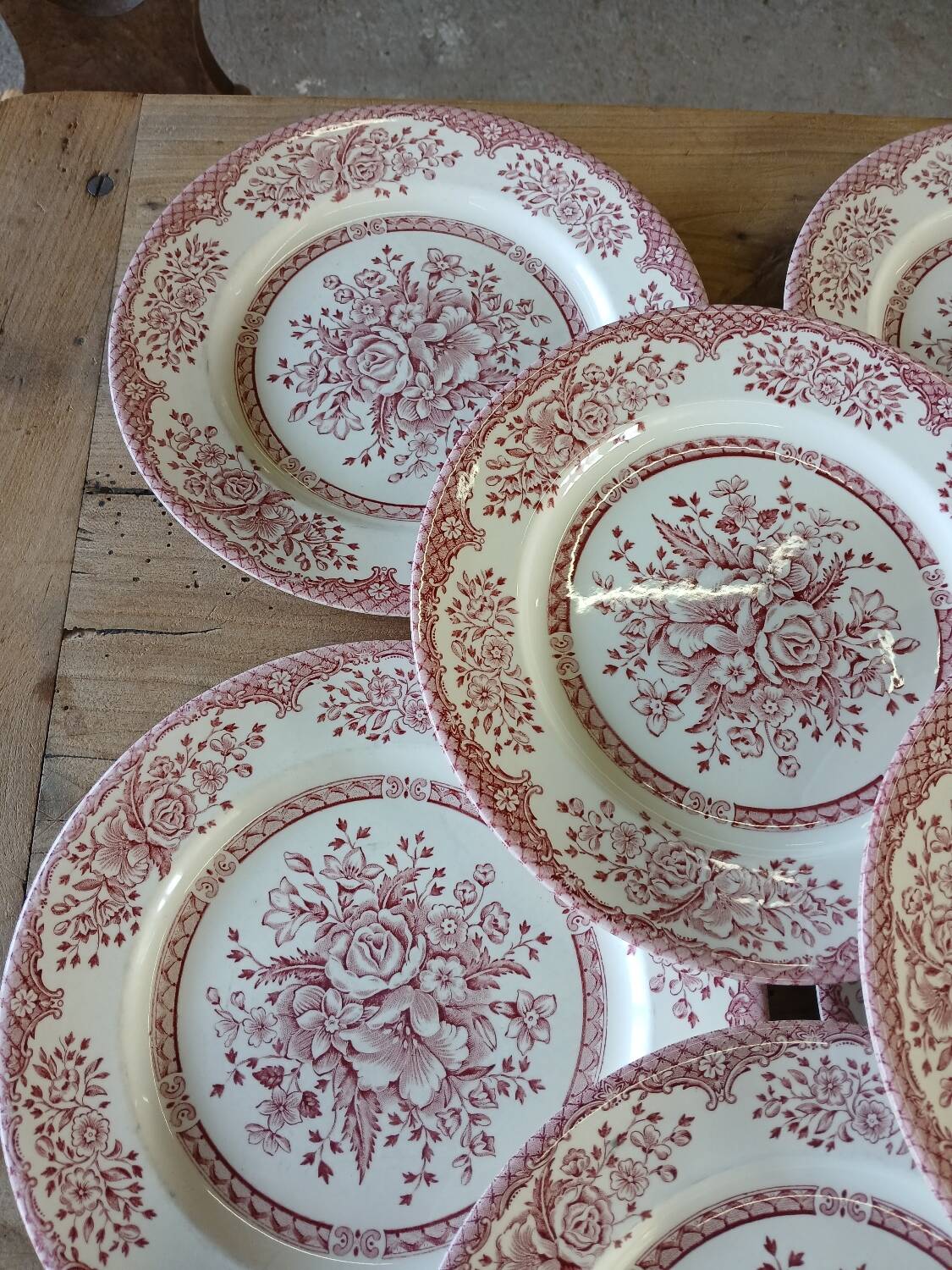 14 Antique English Dinner Plates