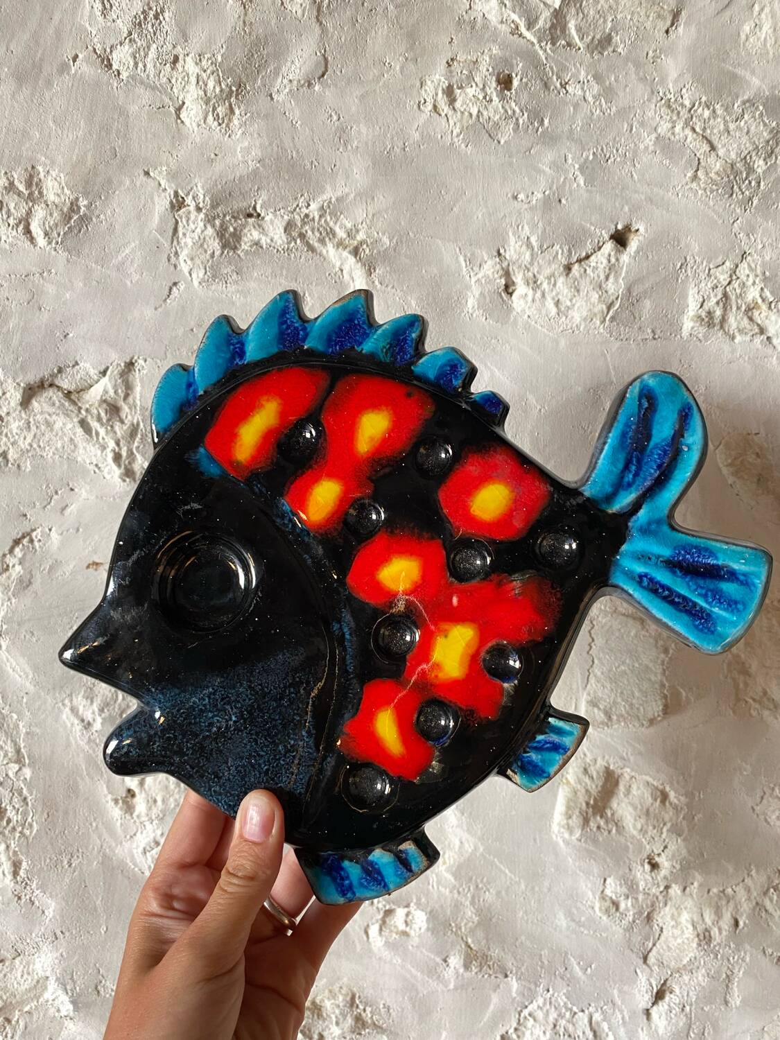 Dessous De Plat En Aluminium - Motif Poissons - 18x18cm - Chehoma