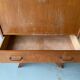 Vintage Scandinavian wooden secretary with display cabinet, desk and drawers