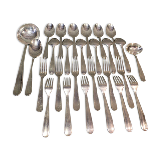 Ménagère en métal argenté signé Christofle cuillère fourchette louche ladle fork