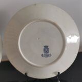 Old "Etruscan" flat plates in opaque porcelain from Gien Terre de Fer