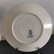 Old "Etruscan" flat plates in opaque porcelain from Gien Terre de Fer