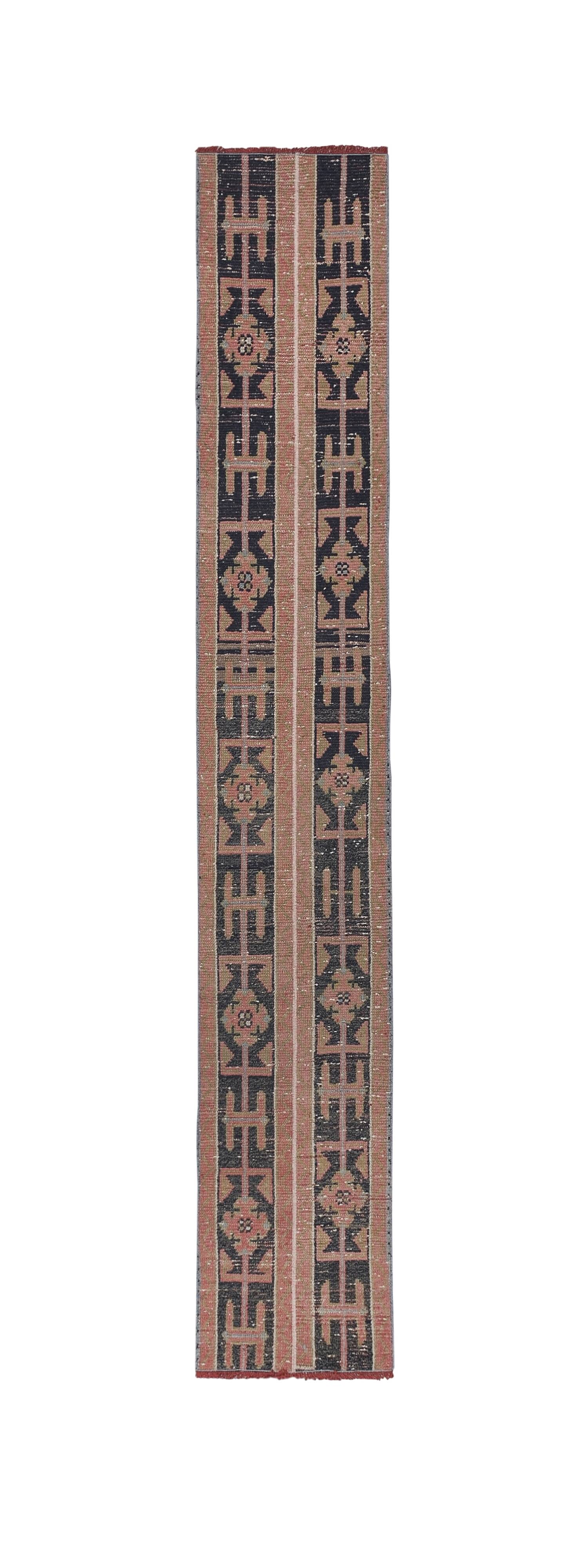 Vintage Turkish Oushak Rug Handwoven 48 x 297cm