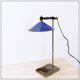 Industrial desk lamp with cobalt blue enamel shade - 1950s