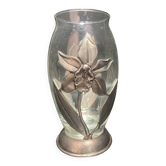 Glass and pewter vase
