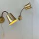 Pair of vintage adjustable wall lights, solid brass, Sweden 1960