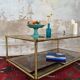 Table basse laiton imitation bambou