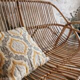 Antique rattan bench