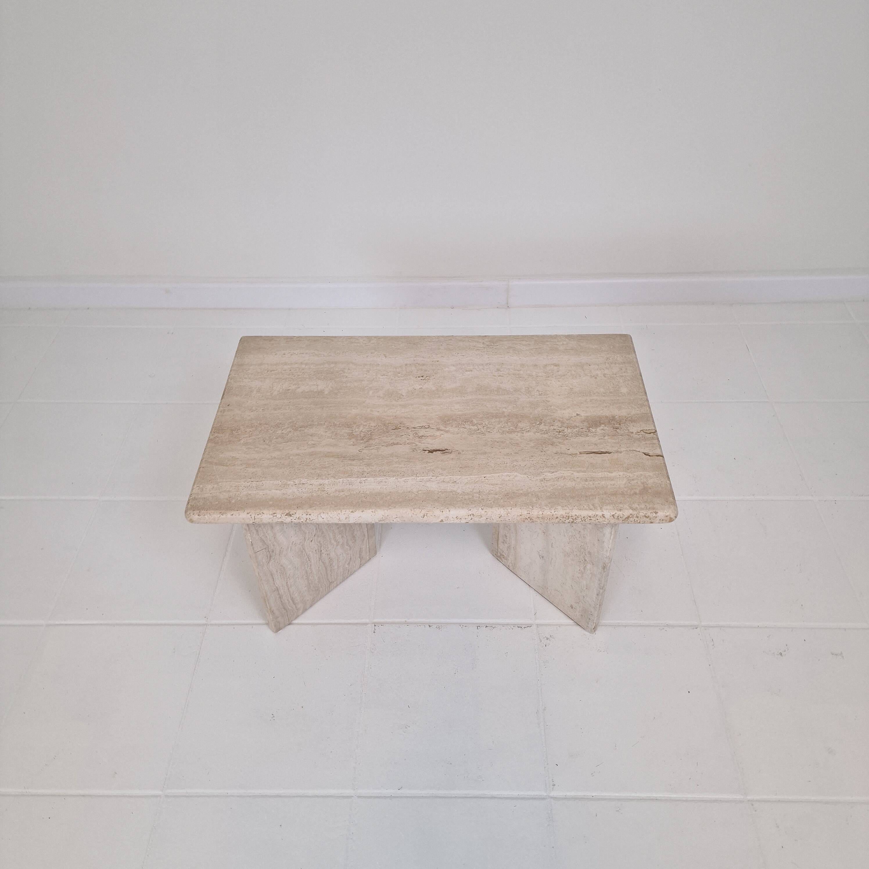 Rectangle Travertine Coffee or Side Table, Italy 1980s