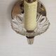 French Vintage Small Mirrored Backplate Wall Sconce Glass Arm & Bobeche
