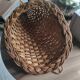 Large vintage woven wicker basket, cornucopia shape, to hang