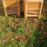 Vintage bamboo bedside tables