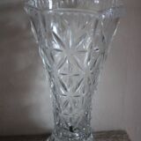 Transparent carved glass vase flowers