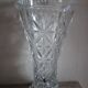 Vase verre ciselé transparent fleurs