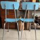 Pair of vintage blue Formica chairs