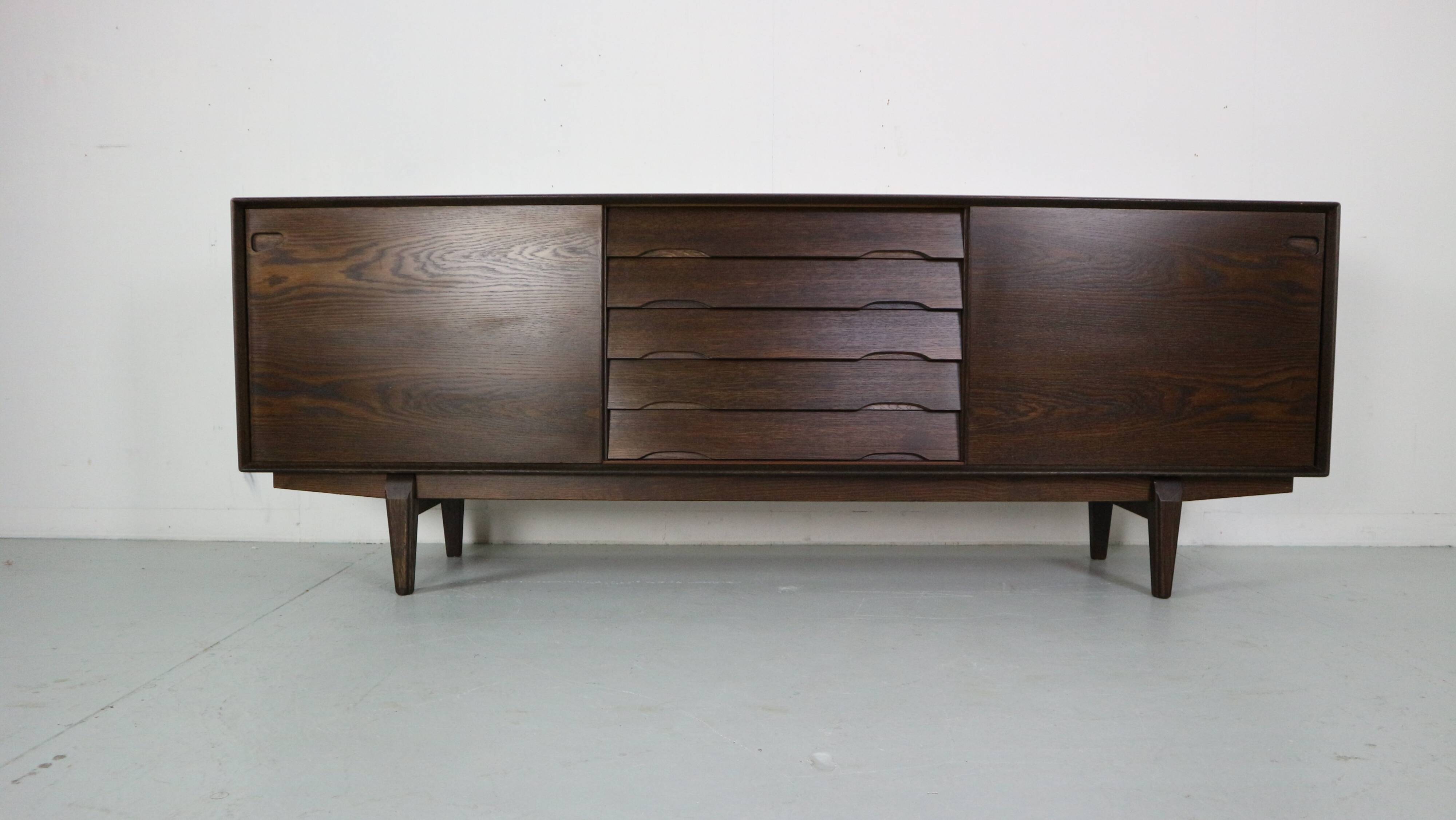 Skovby Møbelfabrik Darkened Oak Sideboard "Model 65", 1960 Denmark