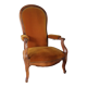 Voltaire armchair with amber velvet rack and pinion