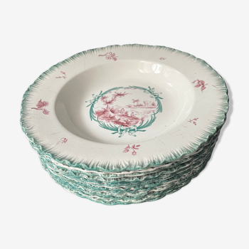 12 assiettes creuses service Penthièvre de chez Wedgwood