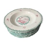 12 hollow plates, Penthièvre service from Wedgwood