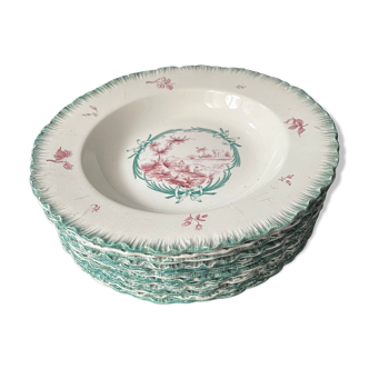 12 hollow plates, Penthièvre service from Wedgwood